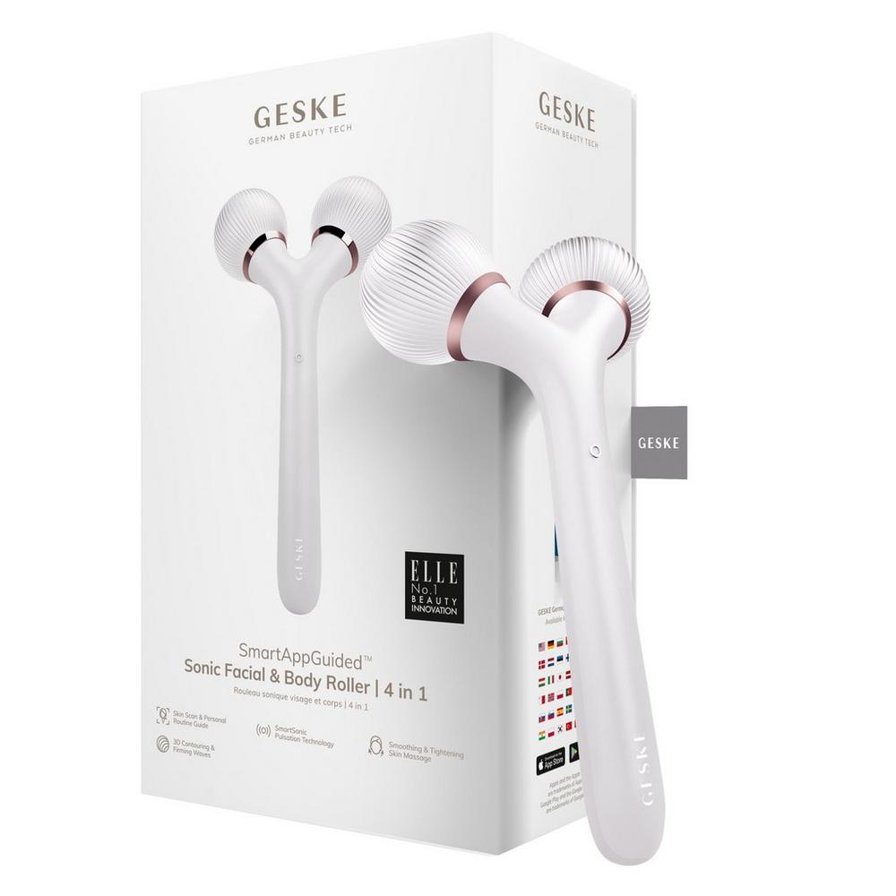 Geske Smartappguided Sonic Facial & Body Roller | 4 In 1 - Starlight In Silver