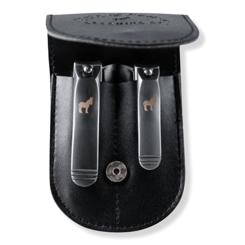Nail Clipper Stainless Steel Set (Both Fingernail and Toenail) With Leather Case