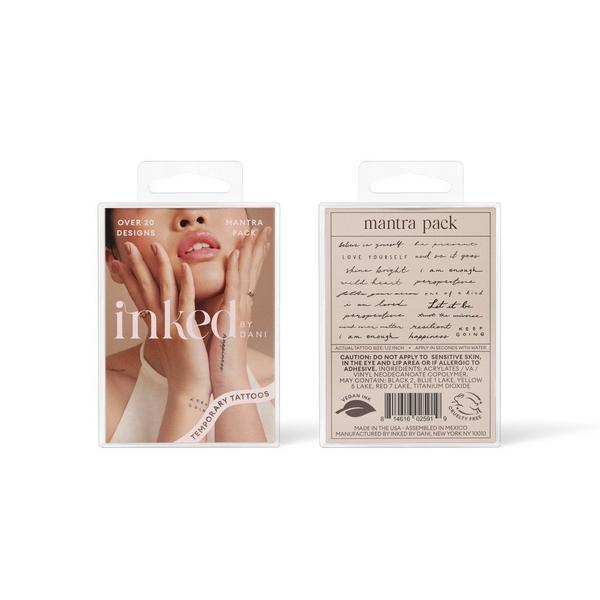 Inked by Dani Mantra Temporary Tattoo Pack #1