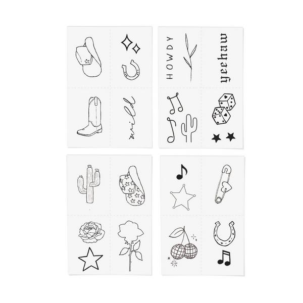 Inked by Dani Disco Cowgirl Temporary Tattoo Pack #2