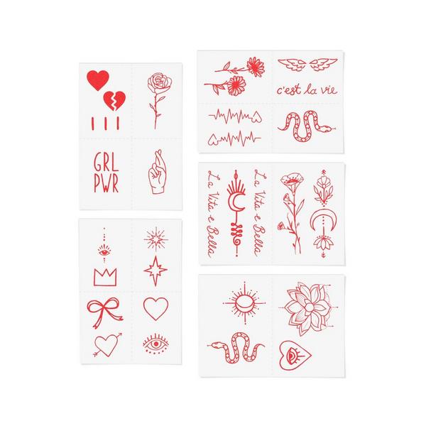Inked by Dani Red Ink Temporary Tattoo Pack #2