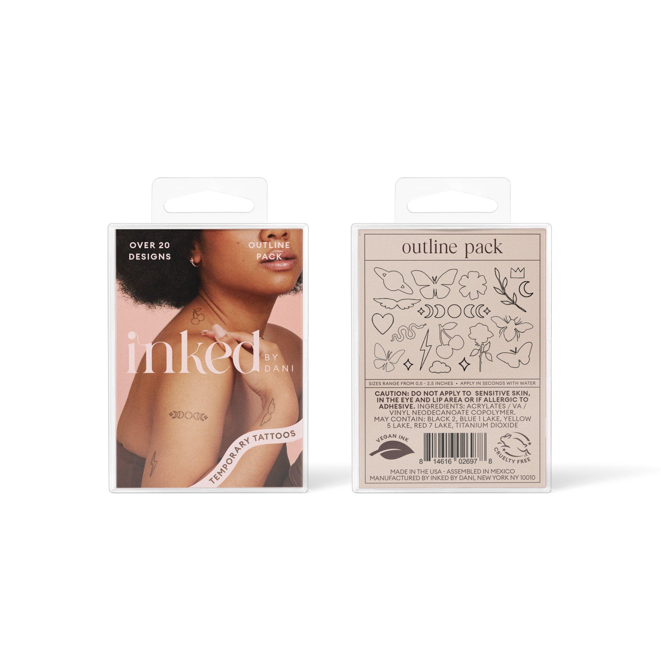 Inked by Dani Outline Temporary Tattoo Pack #1