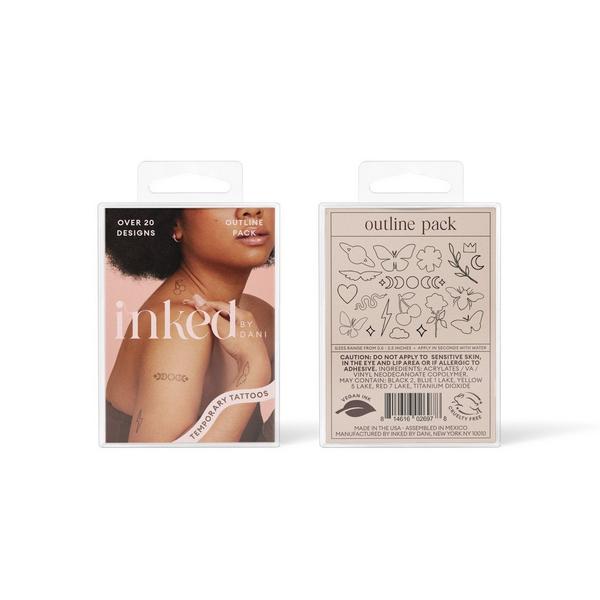 Inked by Dani Outline Temporary Tattoo Pack #1