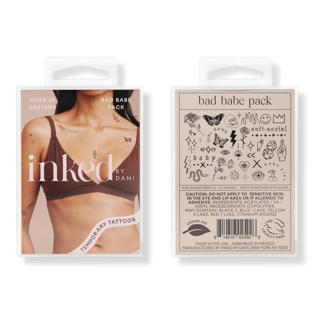 Inked by Dani Bad Babe Temporary Tattoo Pack