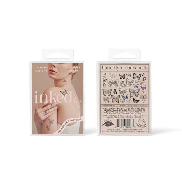 Inked by Dani Butterfly Dreams Temporary Tattoo Pack #1