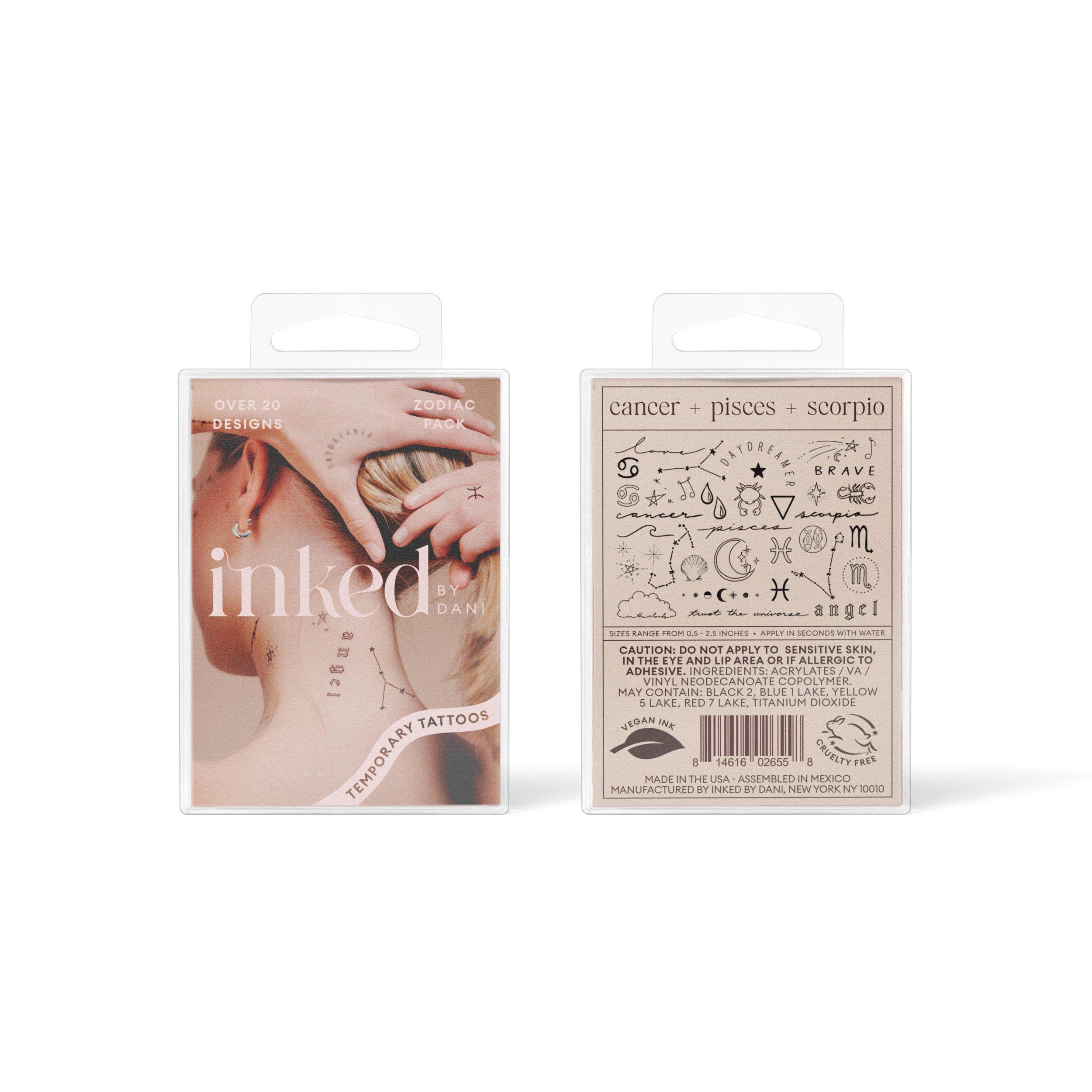 Inked by Dani Zodiac Collection: Water Signs Temporary Tattoo Pack #1