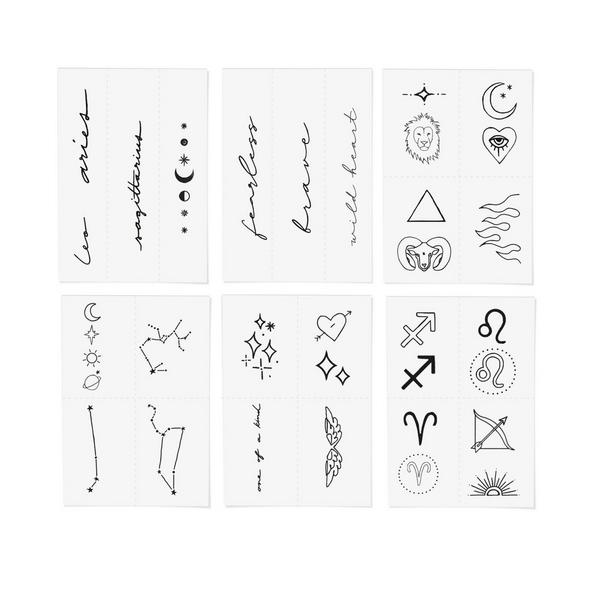 Inked by Dani Zodiac Collection: Fire Signs Temporary Tattoo Pack #2