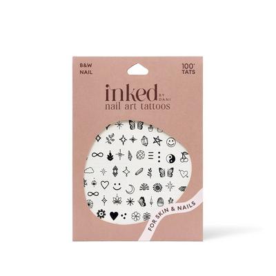 Inked by Dani B&W Nail Art Temporary Tattoo Pack