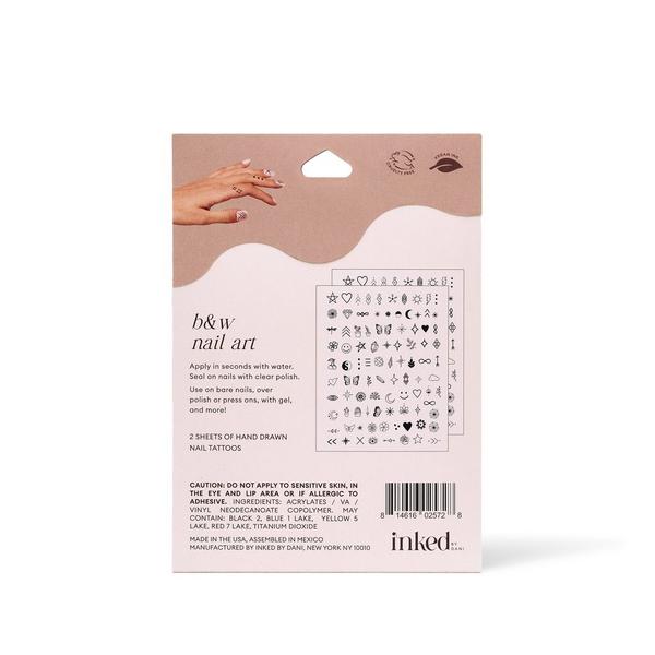 Inked by Dani B&W Nail Art Temporary Tattoo Pack #2