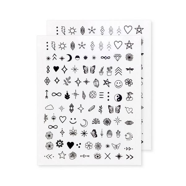 Inked by Dani B&W Nail Art Temporary Tattoo Pack #3