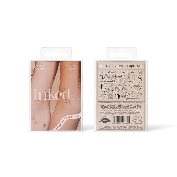 Inked by Dani Zodiac Collection: Earth Signs Temporary Tattoo Pack #1