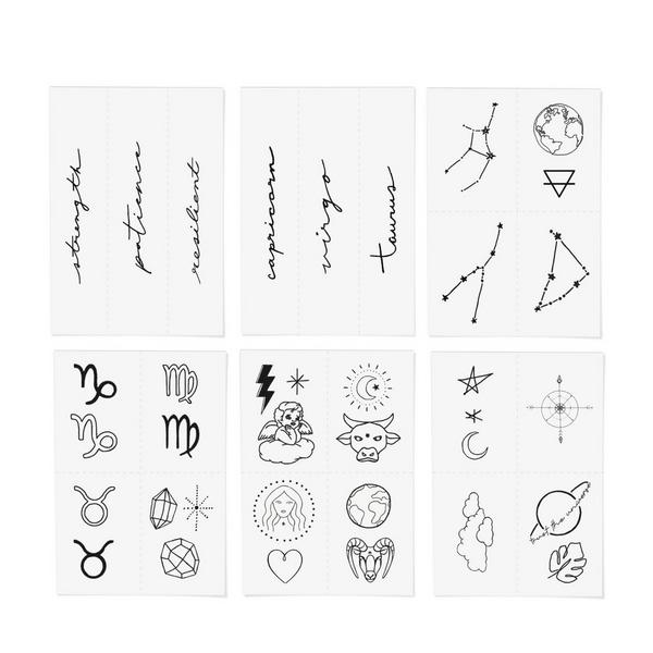 Inked by Dani Zodiac Collection: Earth Signs Temporary Tattoo Pack #2