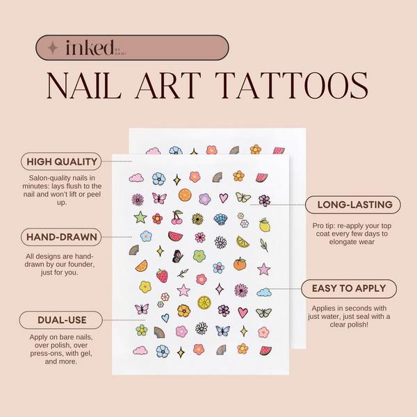 Inked by Dani Butterfly Nail Art Temporary Tattoo Pack #4