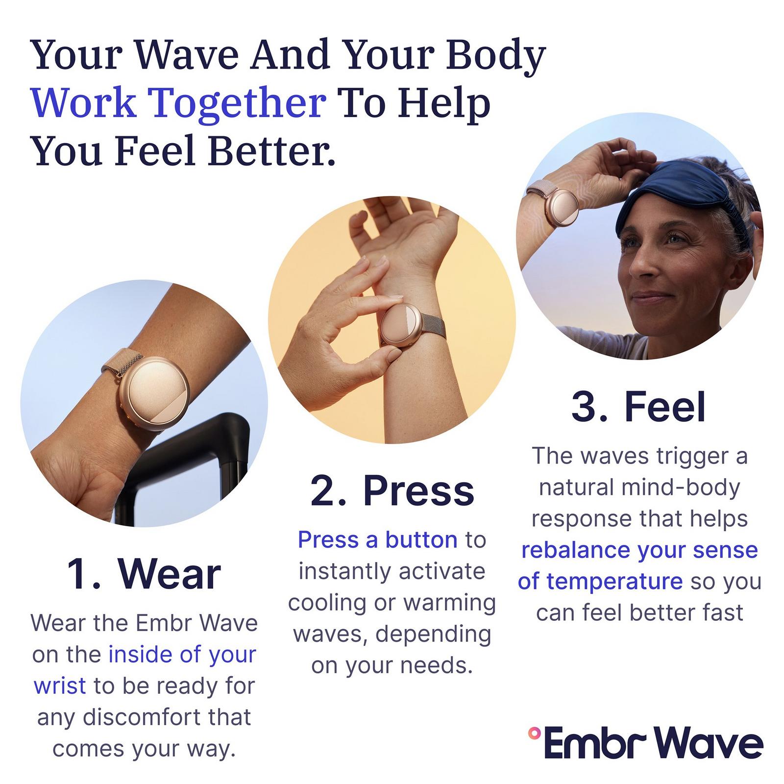 Embr Wave Smart Cooling & Warming Wristband - Rose Gold