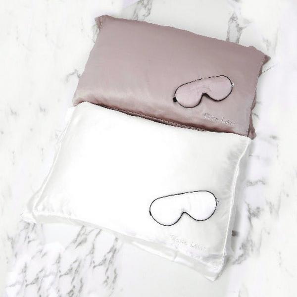 White Lotus Beauty 100% Mulberry Silk Pillowcase & Eye Mask Set Cruelty Free #3