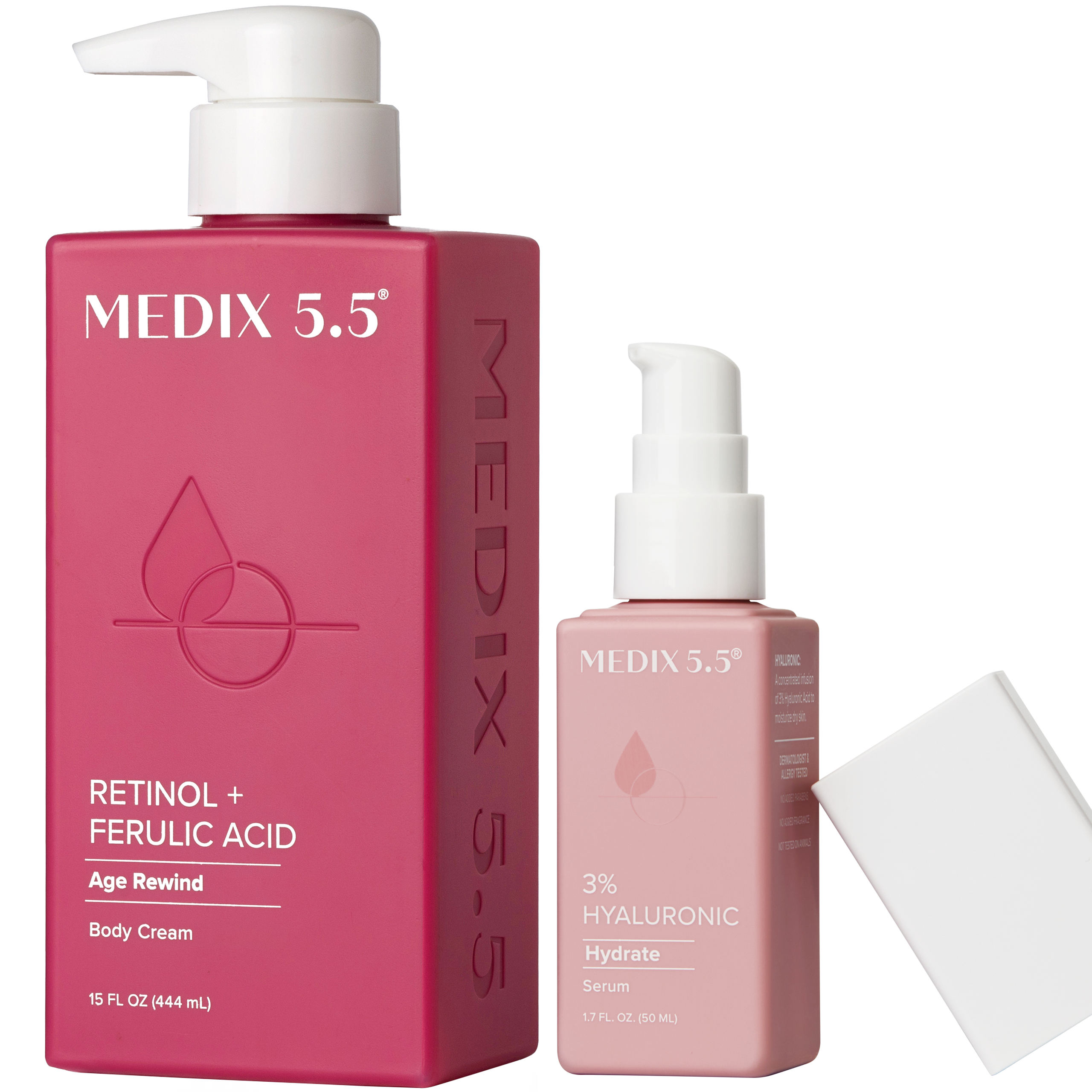 Medix 5.5 Retinol Body Lotion & 3% Hyaluronic Acid Serum Anti Wrinkle Hydration 2PC Set #1