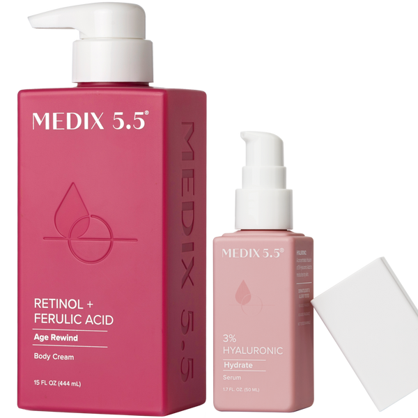 Medix 5.5 Retinol Body Lotion & 3% Hyaluronic Acid Serum Anti Wrinkle Hydration 2PC Set #1