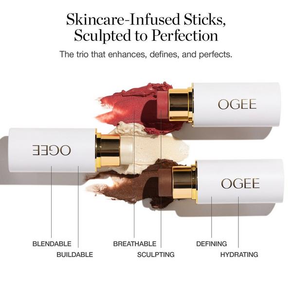 Ogee Crystal Contour Collection - Bronzer, Blush & Highlighter Face Sticks #4