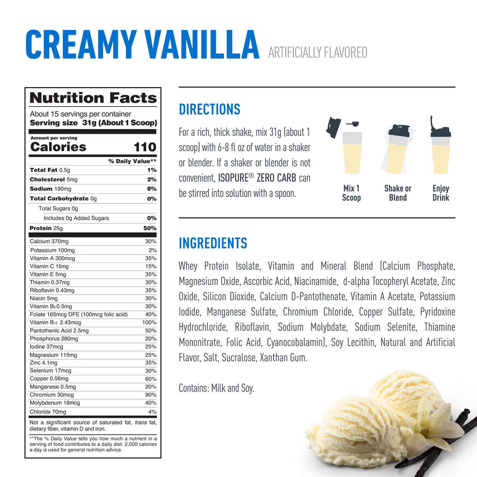 Zero Carb Protein Powder - Vanilla