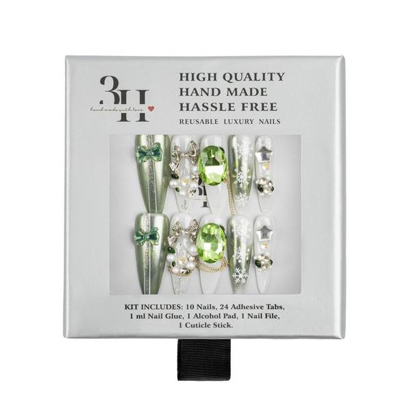 3H Nails Snowflake Jewel Handmade Press-On Nails #1