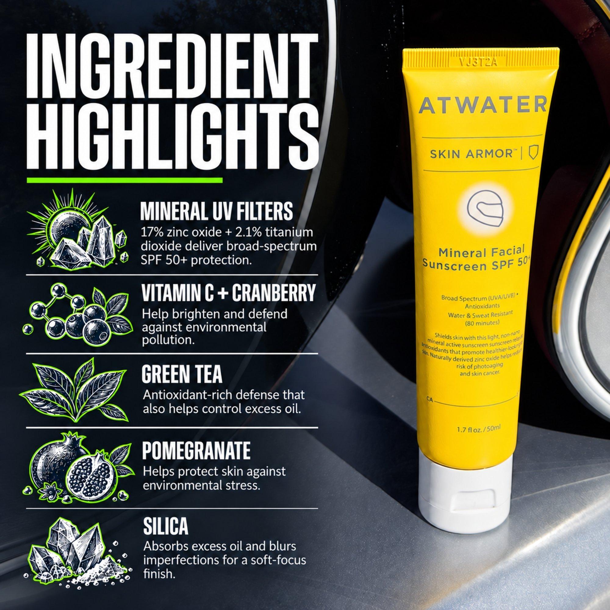 Минеральный солнцезащитный увлажняющий крем для лица Atwater Skin Armor SPF 50+ — фото 4