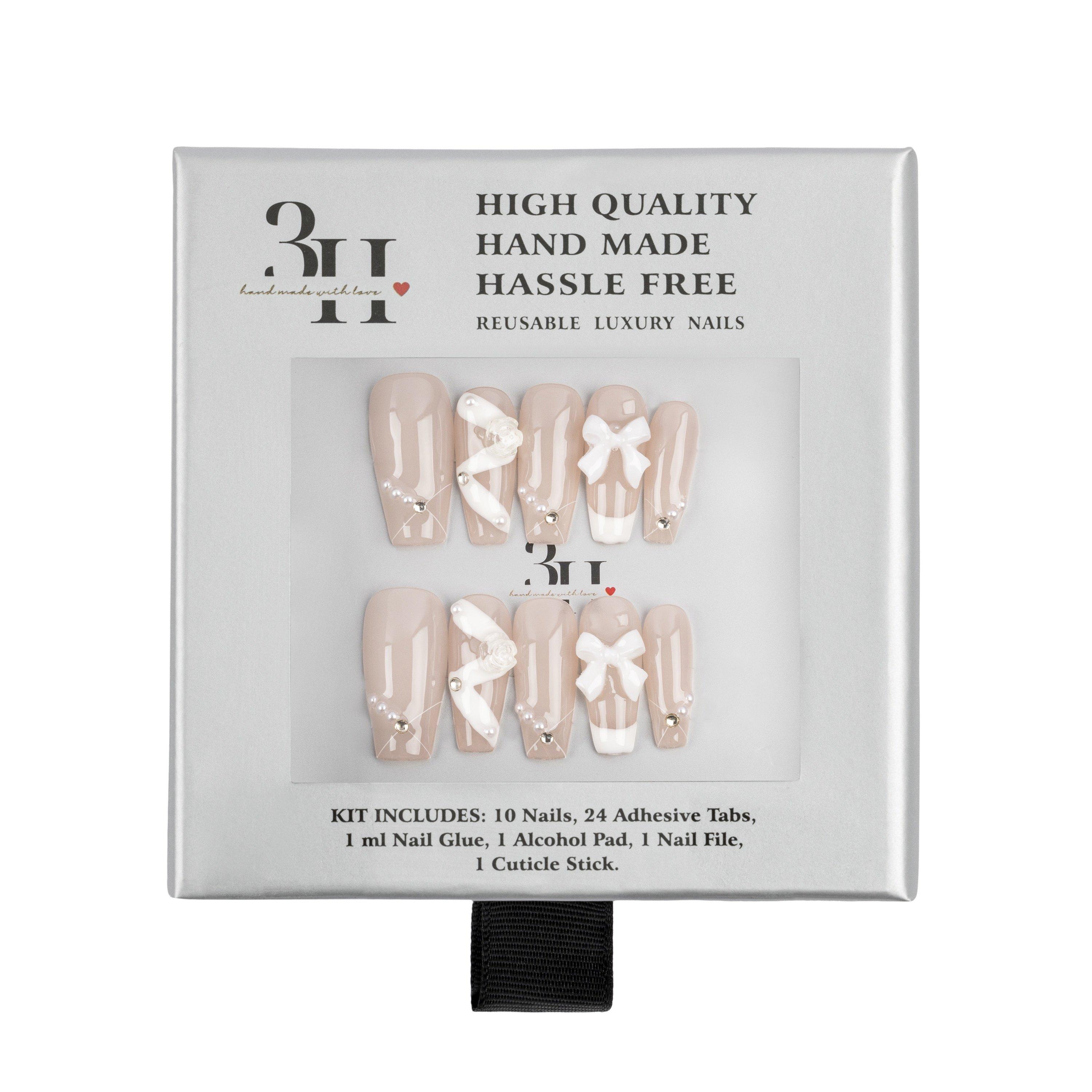 3H Nails Blush Ballet Handmade Press-On Nails #1