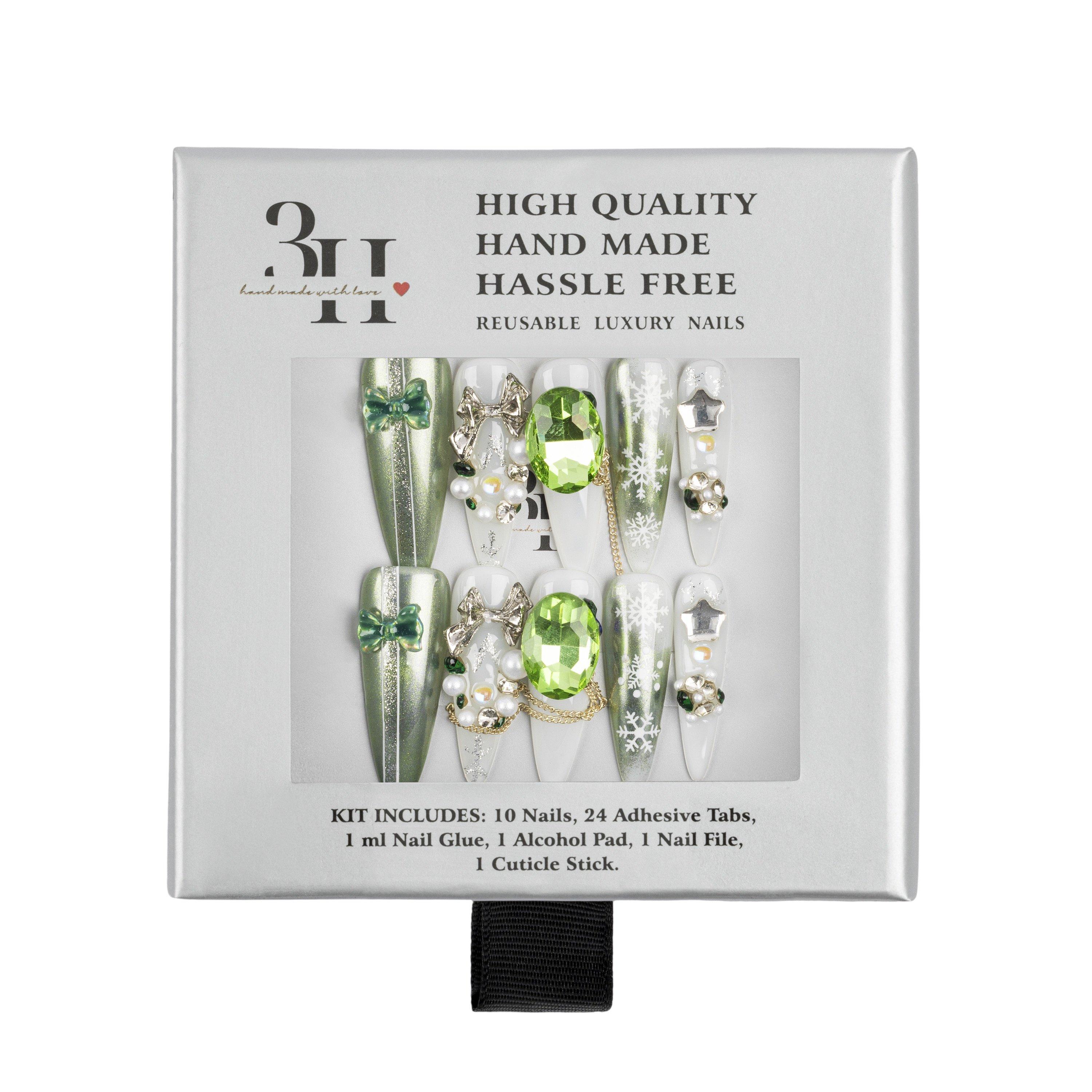 3H Nails Snowflake Jewel Handmade Press-On Nails #1