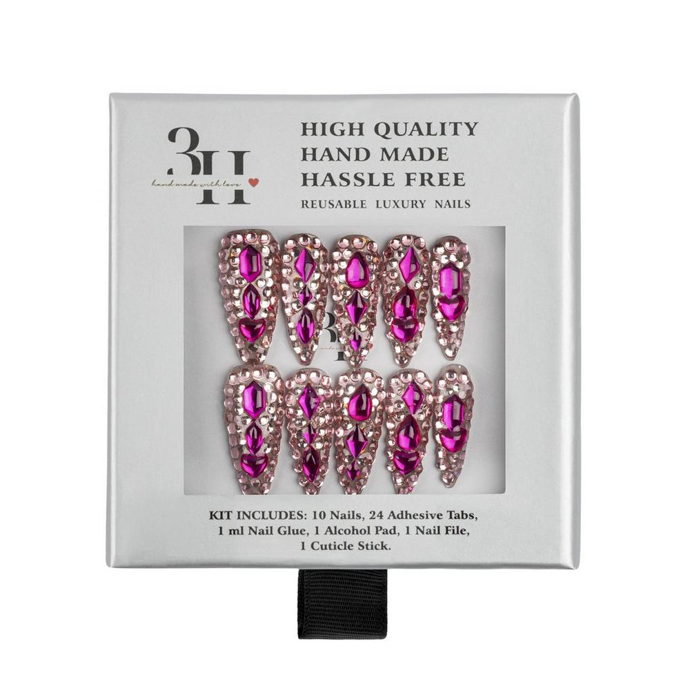 3h Nails Diamond Diva Handmade Press-on Nails - Large