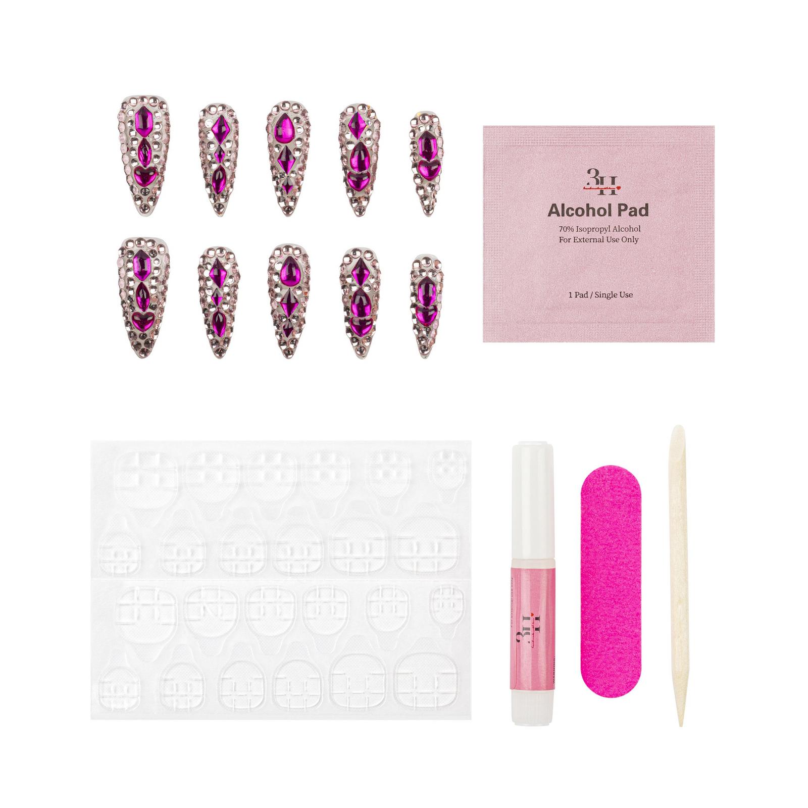 Diamond Diva Handmade Press-On Nails - Large