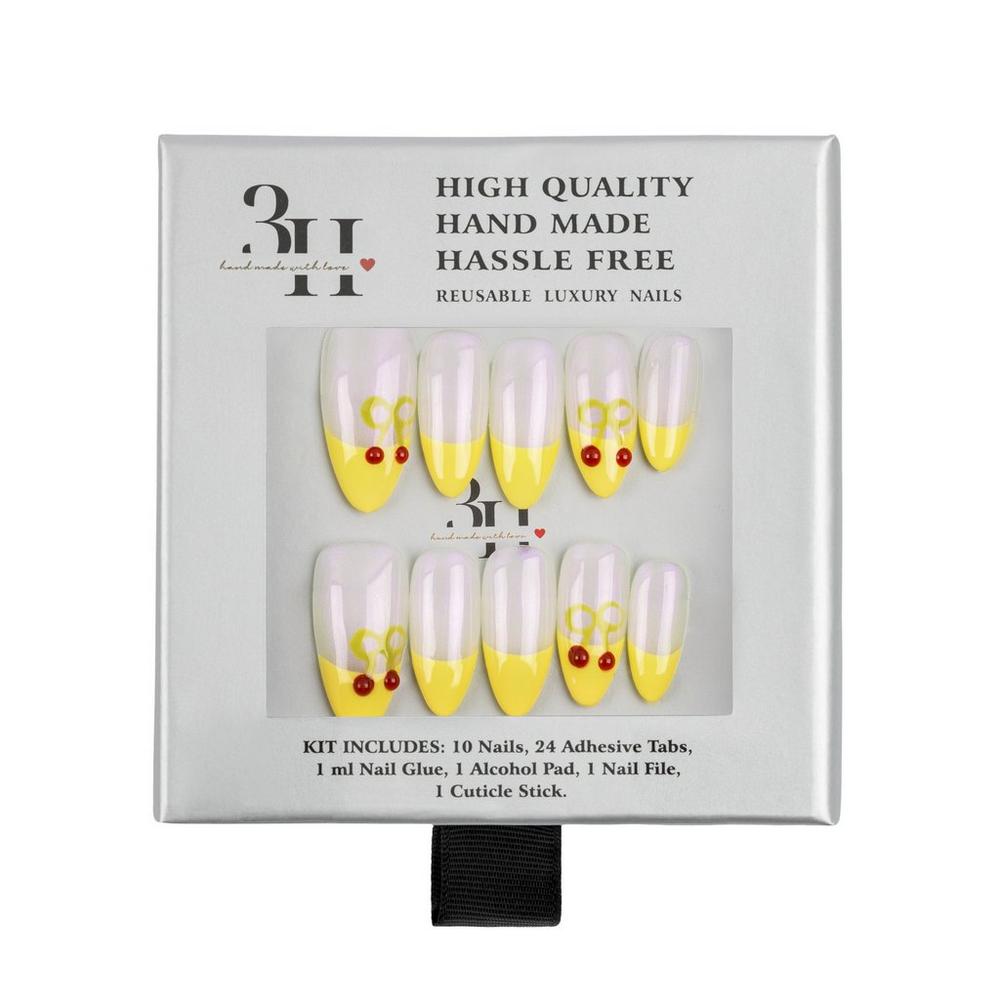 3h Nails Cherry Pop Handmade Press-on Nails - Medium