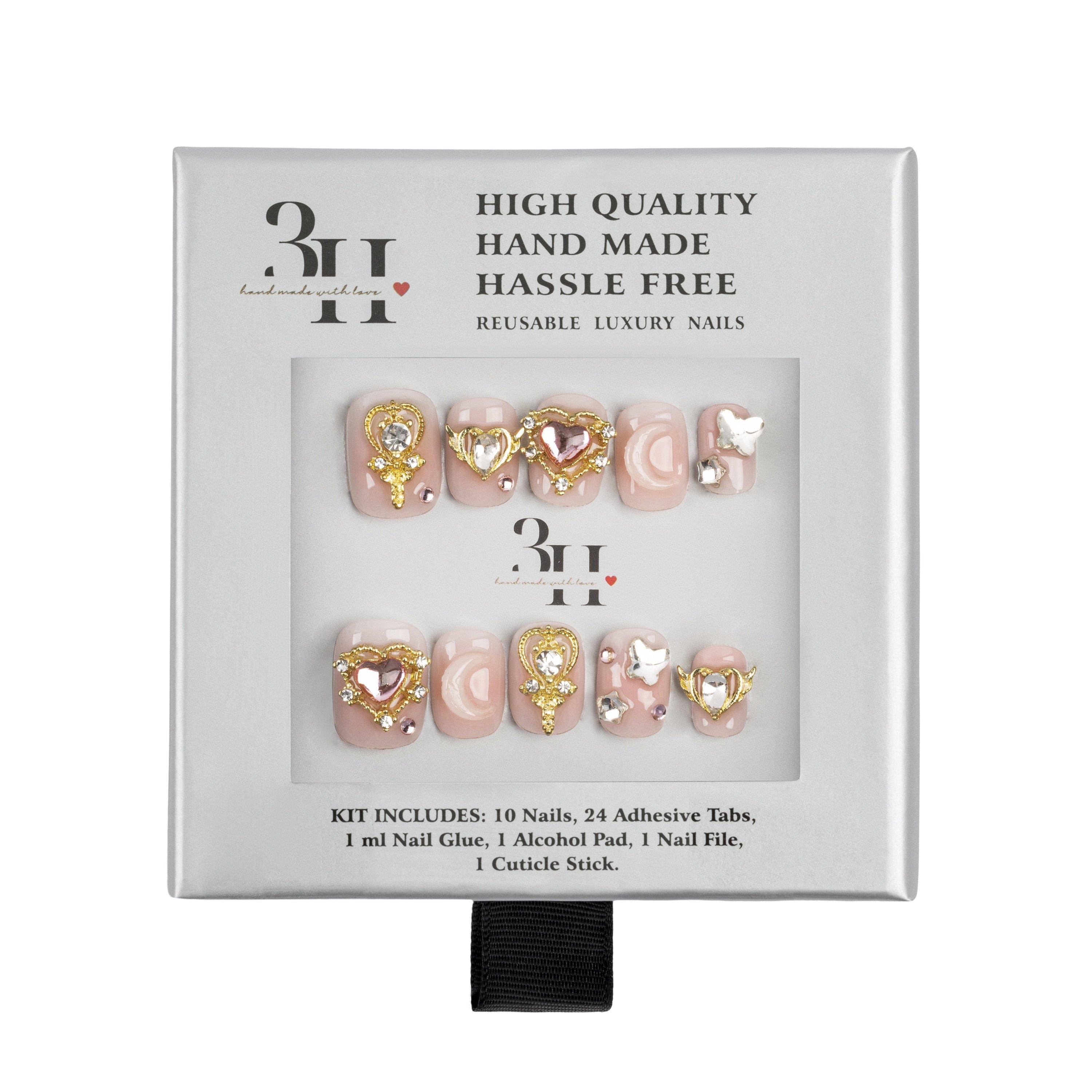 3H Nails Jeweled Petals Handmade Press-On Nails #1
