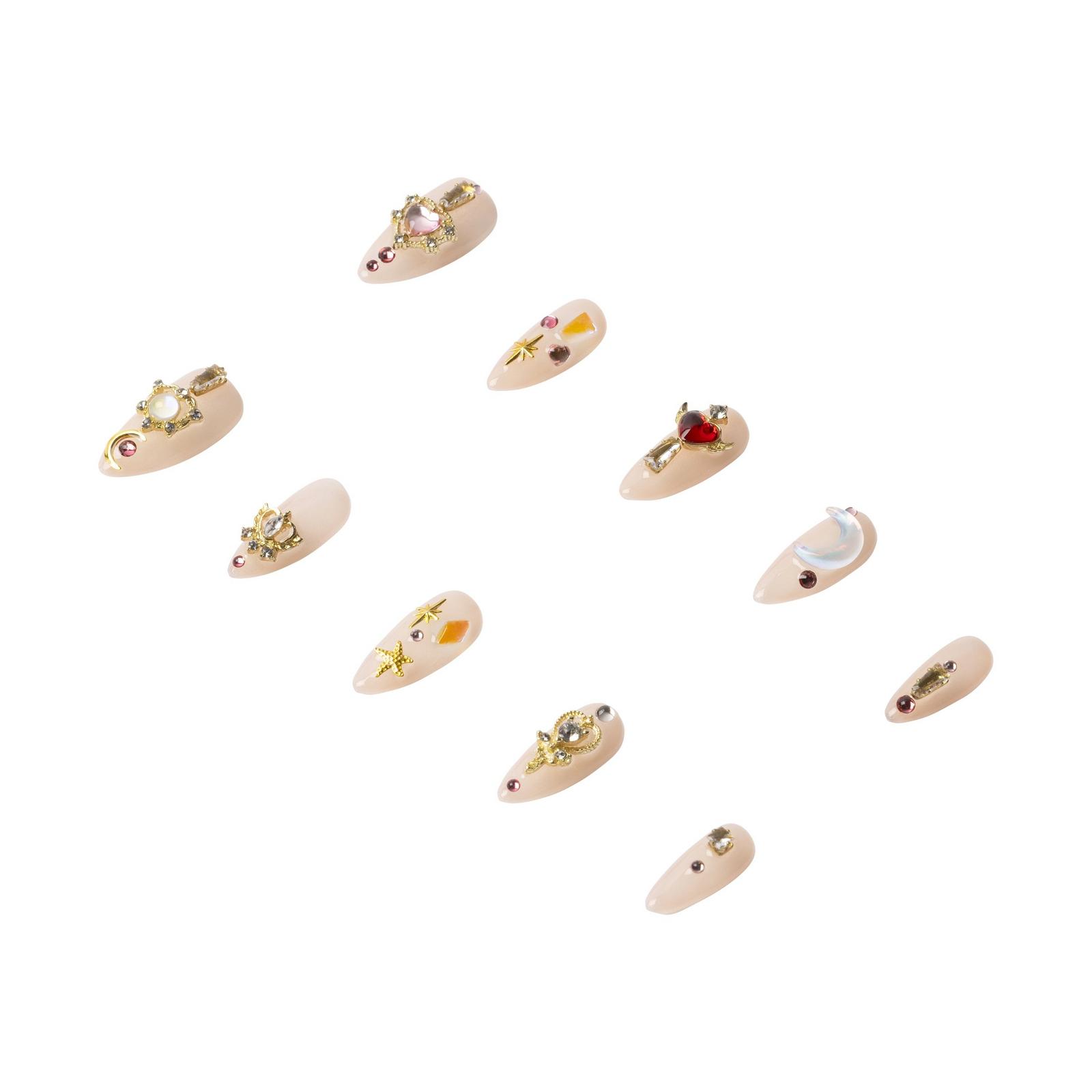 Lunar Bloom Handmade Press-On Nails - Large
