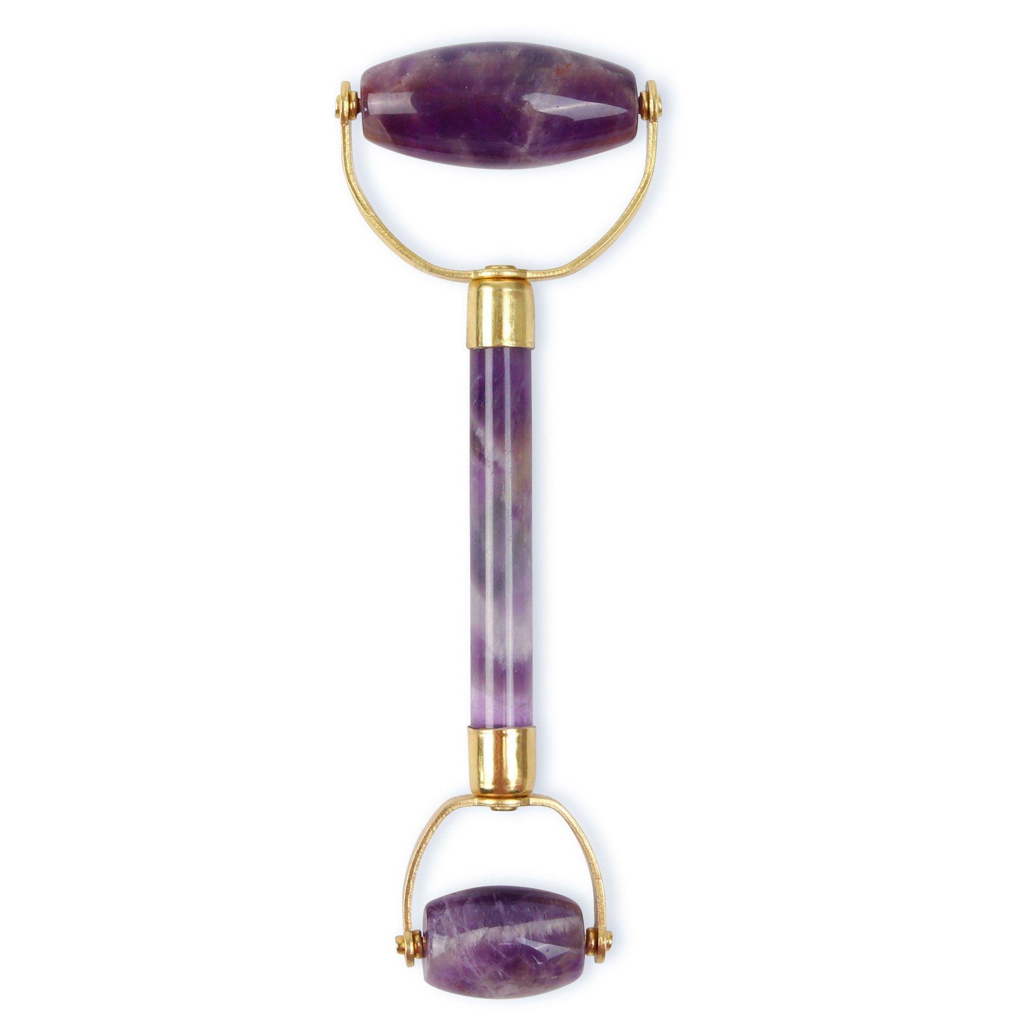 White Lotus Beauty Genuine Crystal Roller Chemical Free Amethyst #1