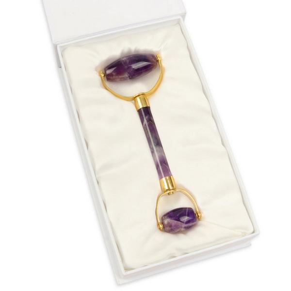 White Lotus Beauty Genuine Crystal Roller Chemical Free Amethyst #3