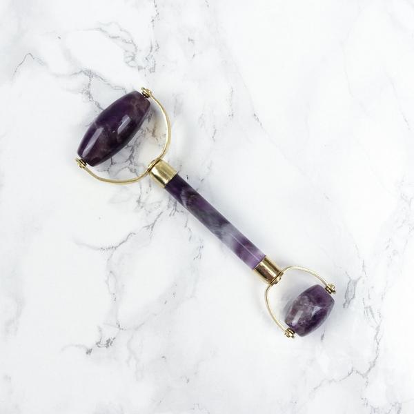 White Lotus Beauty Genuine Crystal Roller Chemical Free Amethyst #4