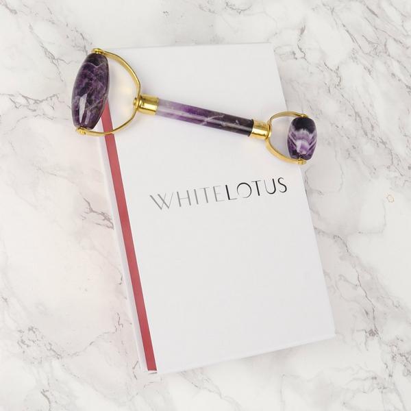 White Lotus Beauty Genuine Crystal Roller Chemical Free Amethyst #5