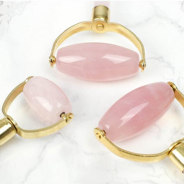 White Lotus Beauty Genuine Crystal Roller Chemical Free Rose Quartz #4