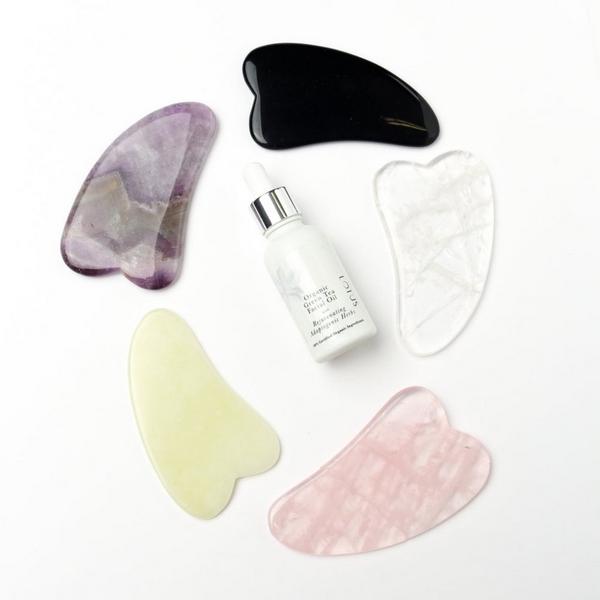 White Lotus Beauty Genuine Crystal Gua Sha- Chemical Free Jade #3