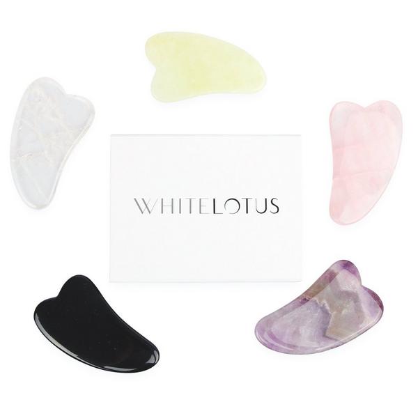 White Lotus Beauty Genuine Crystal Gua Sha- Chemical Free Jade #7