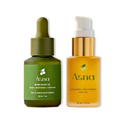 Asna Beauty Amla BioVeda Beard Oil + 3-in-1 Hair Oil Growth & Hydration Set