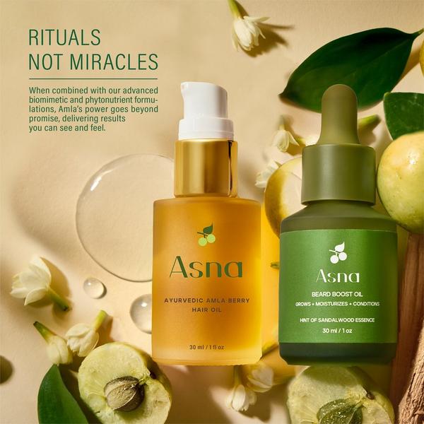 Asna Beauty Amla BioVeda Beard Oil + 3-in-1 Hair Oil Growth & Hydration Set #7