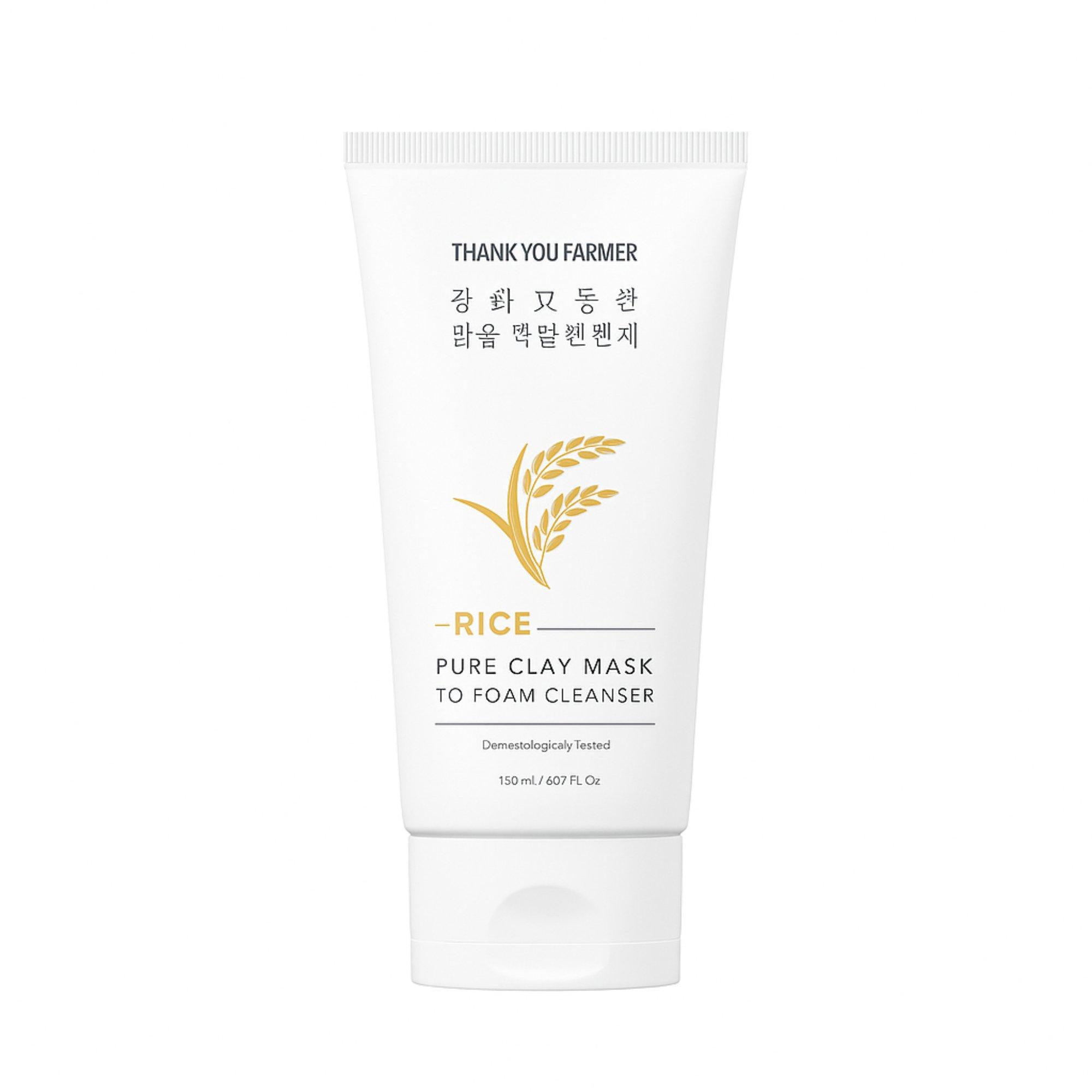 Thank You Farmer Rice Pure Clay Mask to Foam Cleanser #1