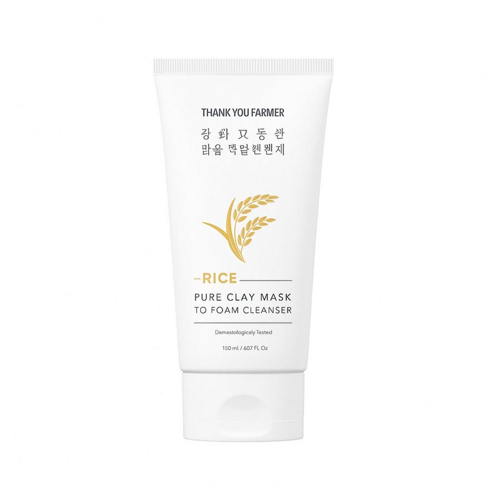 Thank You Farmer Rice Pure Clay Mask To Foam Cleanser