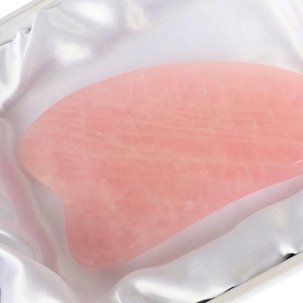White Lotus Beauty Genuine Crystal Gua Sha Chemical-Free Rose Quartz #8