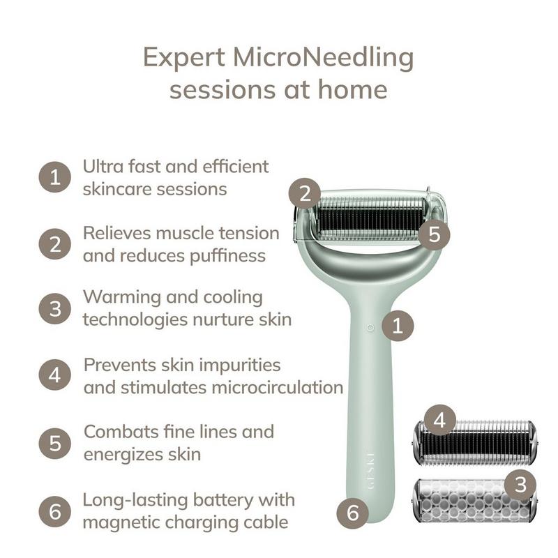 Geske - Green SmartAppGuided MicroNeedle Face & Body Roller | 8 in