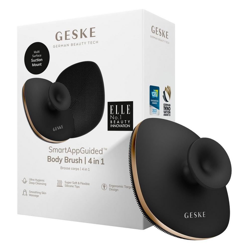 Geske Smartappguided Body Brush With Metal Ring | 4 In 1 - Gray In Gray