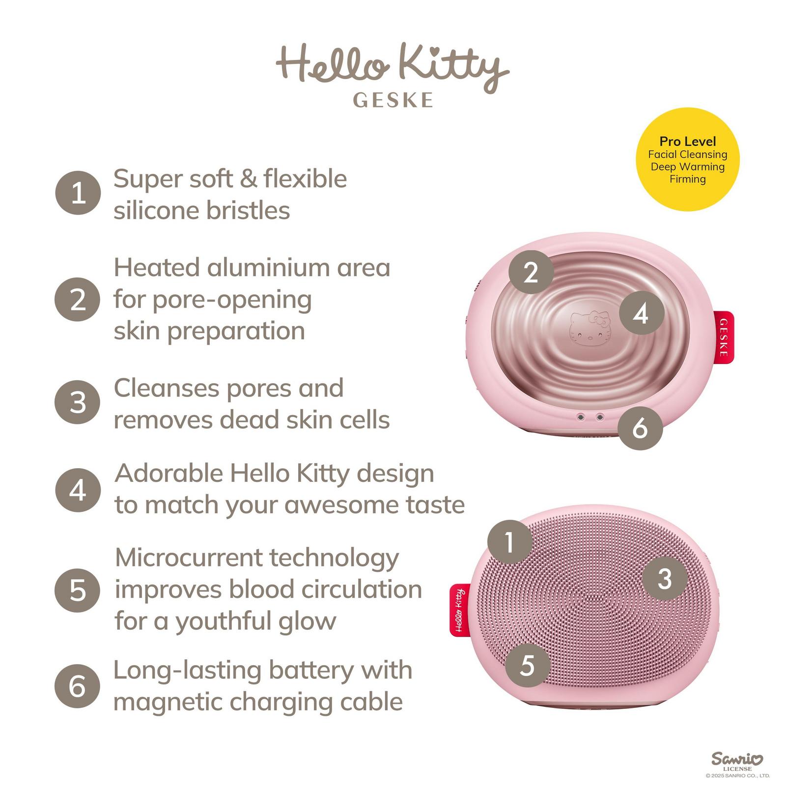 Hello Kitty SmartAppGuided Sonic Thermo Facial Brush | 5 in 1 - Hello Kitty Pink