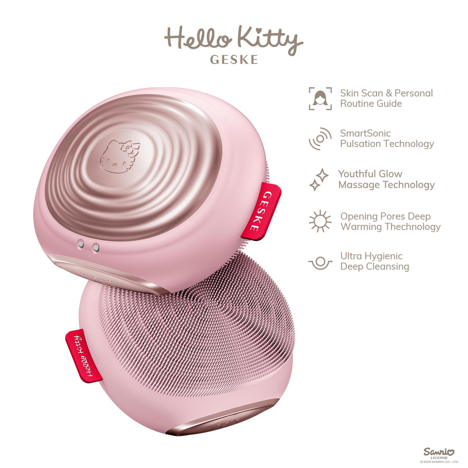 Hello Kitty SmartAppGuided Sonic Thermo Facial Brush | 5 in 1 - Hello Kitty Pink