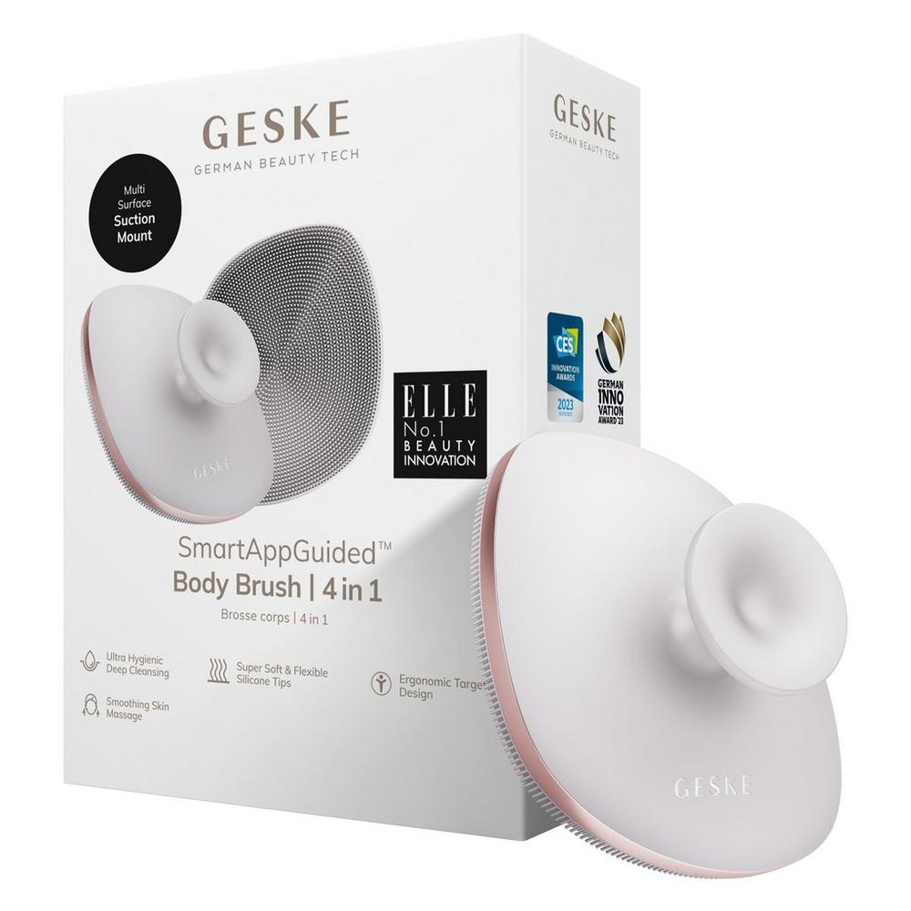 Geske Smartappguided Body Brush With Metal Ring | 4 In 1 - Starlight In Silver