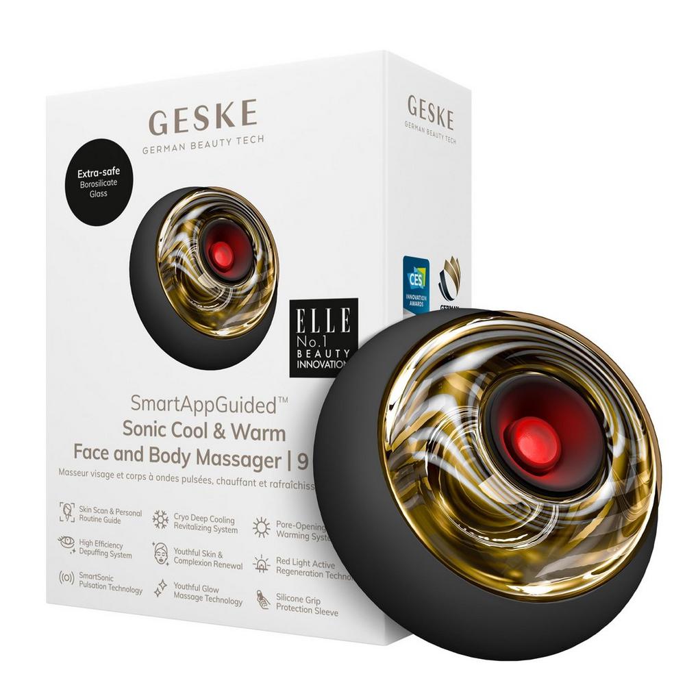 Geske Smartappguided Sonic Cool & Warm Face And Body Massager | 9 In 1 - Gray In Gray